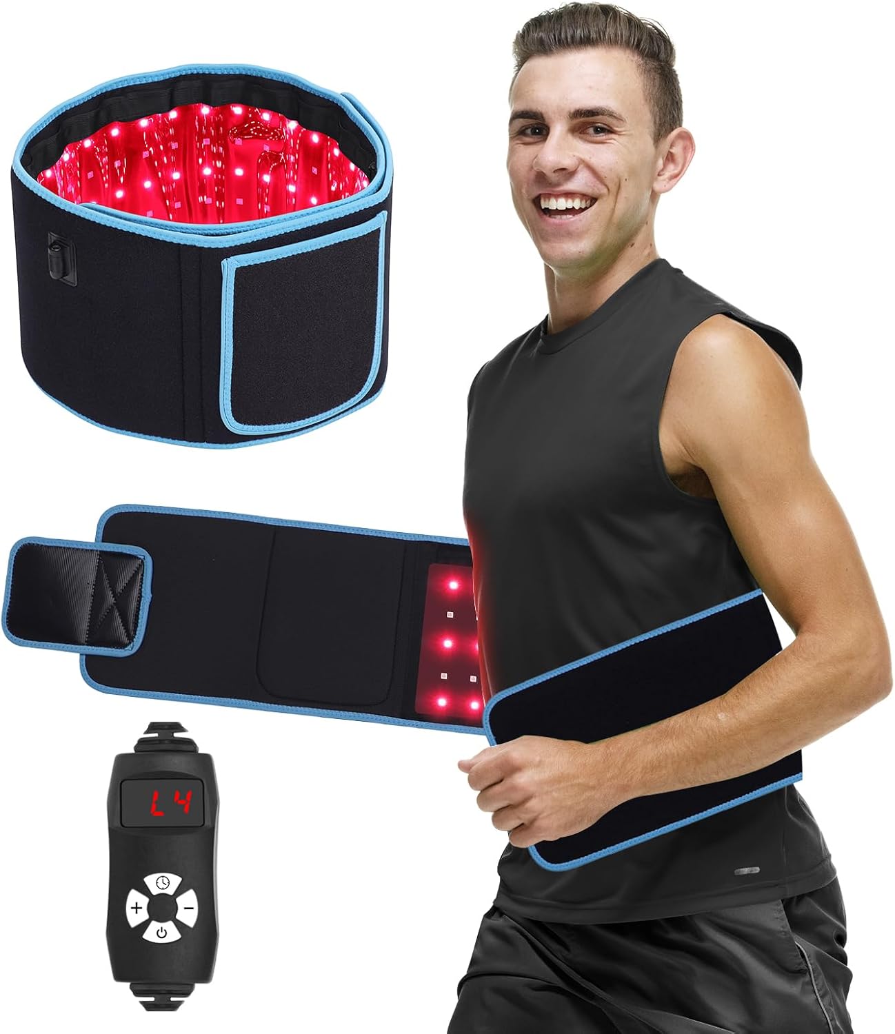 Weight Lifting Belt - LED 광선치료 마사지 벨트 적색광 온찜질