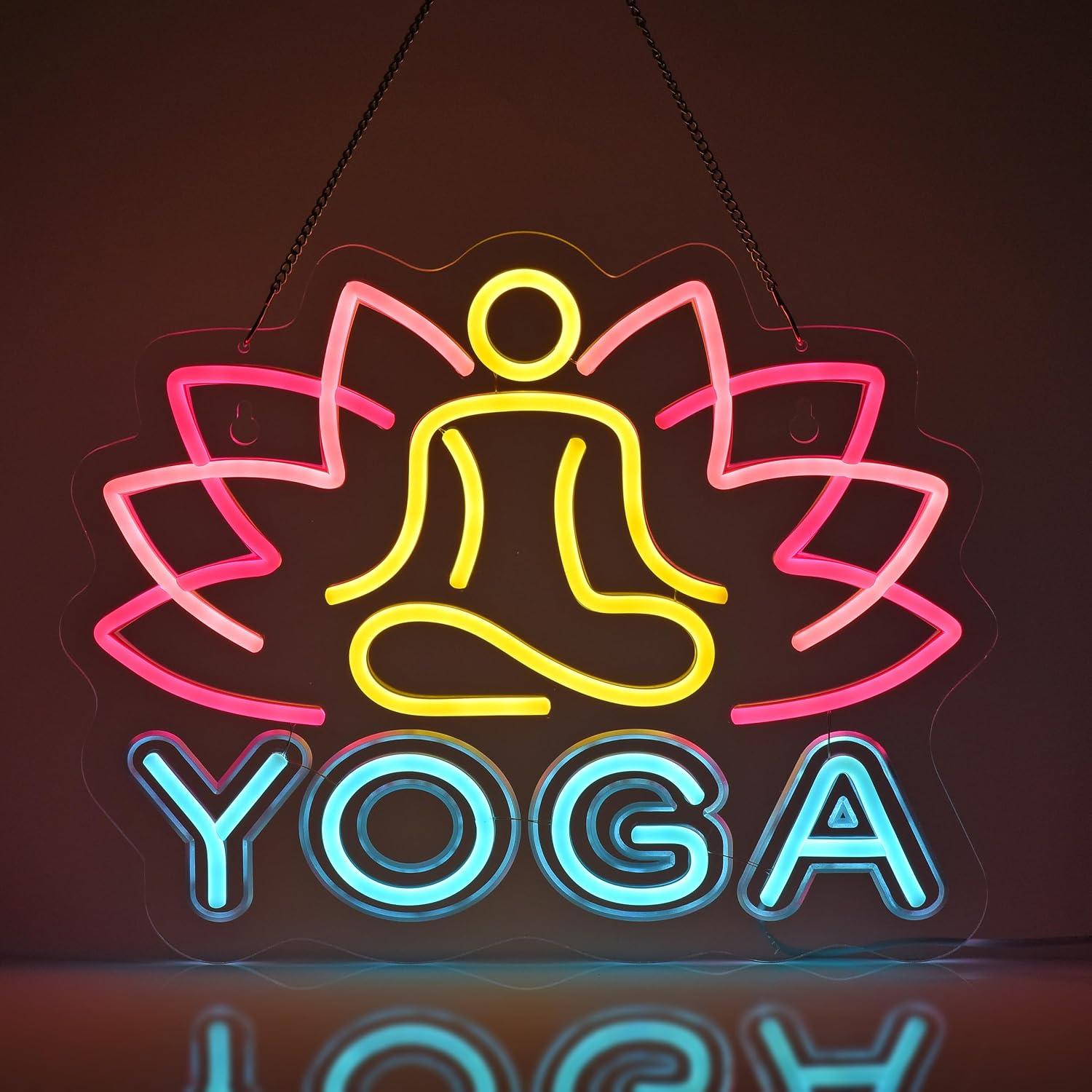 Yoga Fitness Rooms - 요가 네온사인 디머블 LED 네온 조명