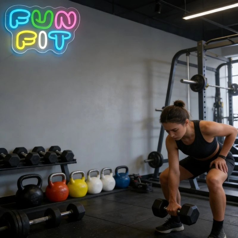 펀핏 네온사인 LED 만화 글자 모양 USB 재사용 가 - Yoga Fitness Rooms 리뷰 및 가격