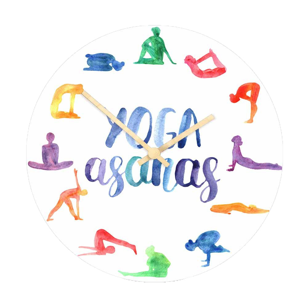 수채화 요가 아사나 벽시계 화려한 요가 포즈 무소음 쿼 - Yoga Fitness Watch 리뷰 및 가격