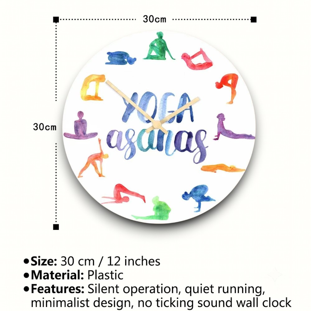 수채화 요가 아사나 벽시계 화려한 요가 포즈 무소음 쿼 - Yoga Fitness Watch 리뷰 및 가격