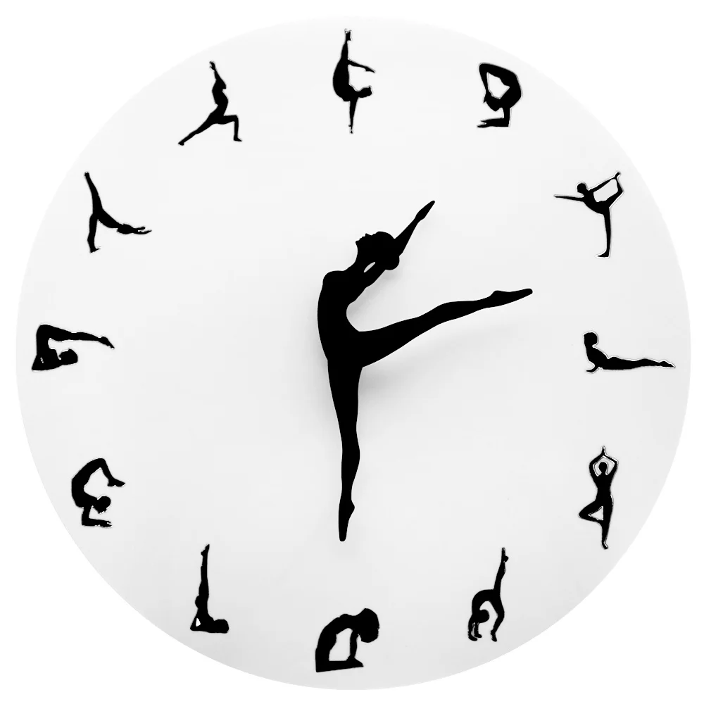 HQ 요가 자세 벽시계 피트니스 유연한 소녀 침묵 현대 - Yoga Fitness Watch 리뷰 및 가격