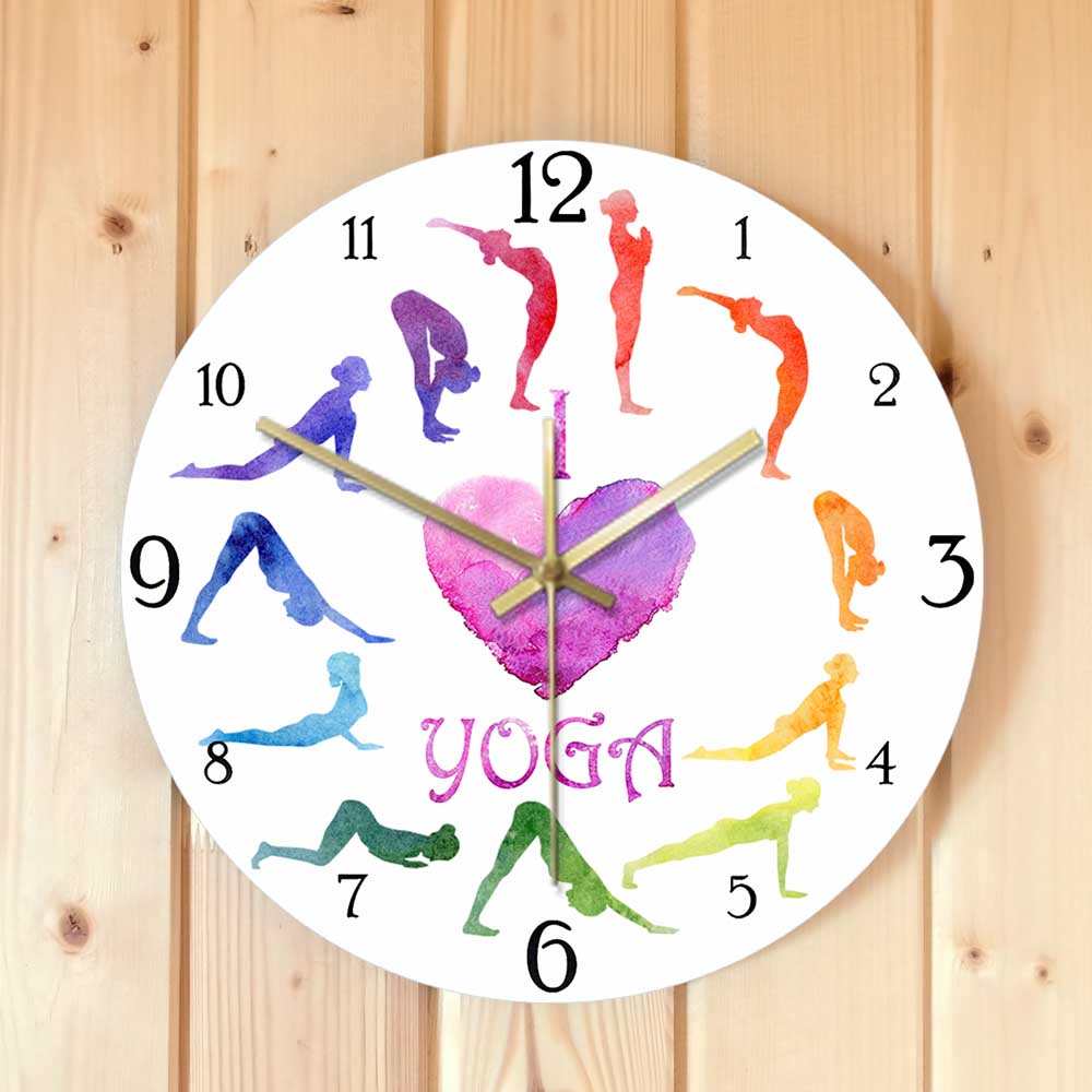 요가 수채화 그림 프린트 벽시계 요가 운동 자세 운동법 - Yoga Fitness Watch 리뷰 및 가격