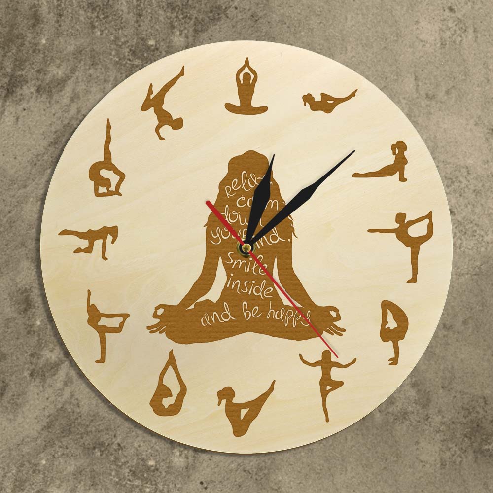 요가 포즈 나무 벽시계, 피트니스 홈 데코, 명상, 영 - Yoga Fitness Watch 리뷰 및 가격